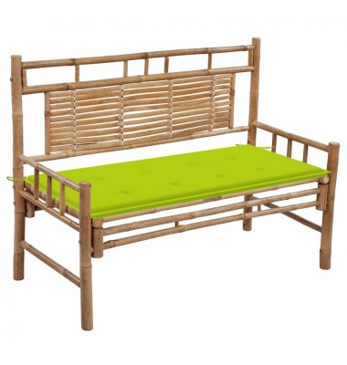  Sodo suoliukas su pagalvėle, 120cm, bambukas (41504+314082) - Lauko suolai, suoliukai - 1