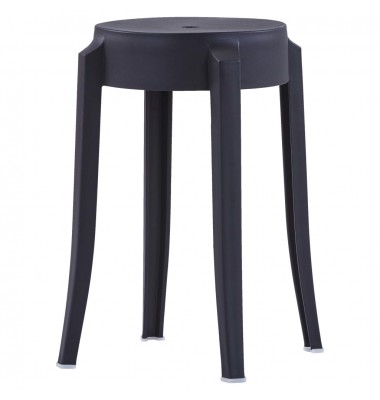  Viena ant kitos sudedamos taburetės, 4vnt., juodos, plastikas - Baro kėdės - 3