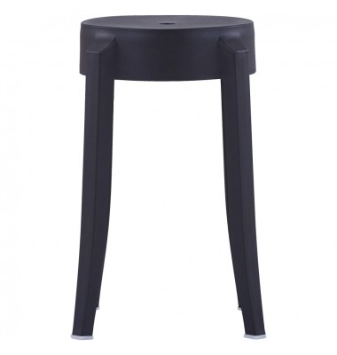  Viena ant kitos sudedamos taburetės, 4vnt., juodos, plastikas - Baro kėdės - 4