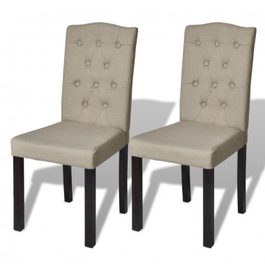  Valgomojo kėdės, 2 vnt., šviesiai rudos spalvos, audinys  - Valgomojo Kėdės - 1