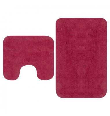 Vonios kilimėlių rinkinys, 2d., audinys, fuksijos spalvos - Vonios kilimėliai - 1