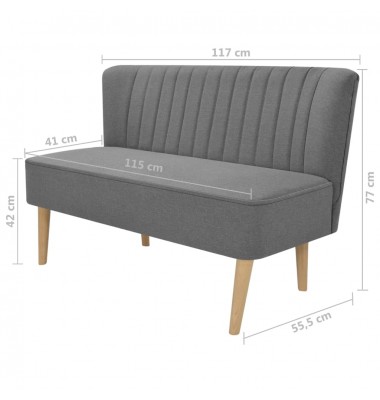  Sofa, audinys, 117x55,5x77cm, šviesiai pilka - Sofos, sofos-lovos - 4