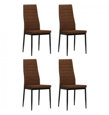  Valgomojo kėdės, 4vnt., rudos, audinys - Valgomojo Kėdės - 1
