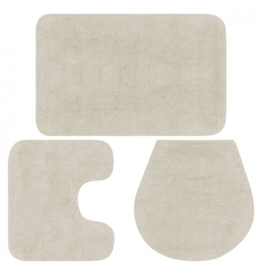  Vonios kilimėlių rinkinys, 2d., baltos spalvos, audinys - Vonios kilimėliai - 1