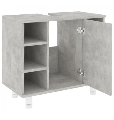 Vonios kambario spintelė, betono pilka, 60x32x53,5cm, MDP - Vonios spintelės, veidrodžiai - 5