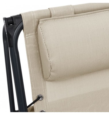 Sulankstoma terasos kėdė, kreminės spalvos, tekstilenas - Gultai, šezlongai - 10