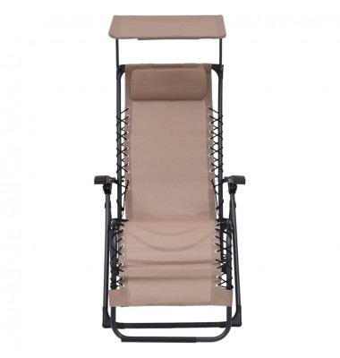 Sulankstoma terasos kėdė, taupe spalvos, tekstilenas - Gultai, šezlongai - 2