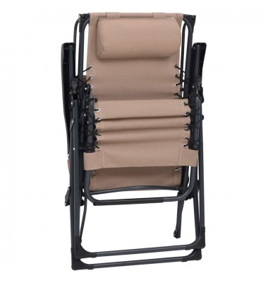 Sulankstoma terasos kėdė, taupe spalvos, tekstilenas - Gultai, šezlongai - 8