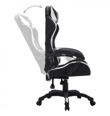  Žaidimų kėdė su LED lemputėmis, balta ir juoda, dirbtinė oda - Biuro kėdės - 5