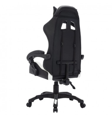  Žaidimų kėdė su LED lemputėmis, balta ir juoda, dirbtinė oda - Biuro kėdės - 6