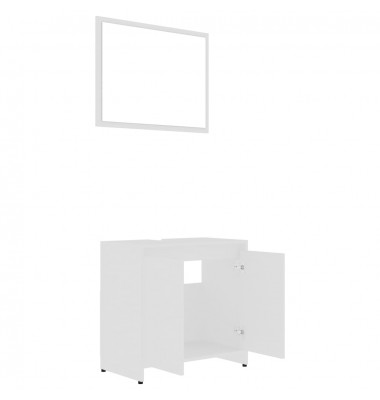  Vonios kambario baldų komplektas, 3 dalių, baltos spalvos, MDP - Vonios baldų komplektai - 8
