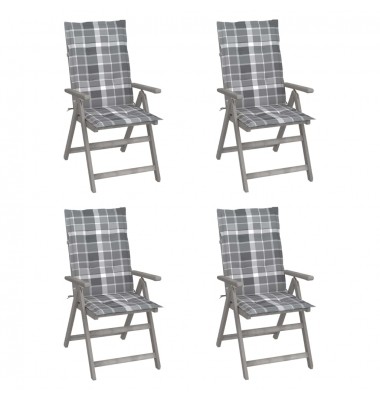  Atlošiamos sodo kėdės su pagalvėmis, 4vnt., akacijos masyvas - Lauko kėdės - 1