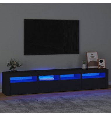  Televizoriaus spintelė su LED apšvietimu, juoda, 210x35x40cm - TV spintelės - 1