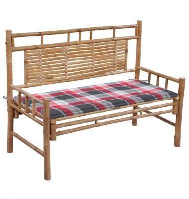  Sodo suoliukas su pagalvėle, 120cm, bambukas (41504+314084) - Lauko suolai, suoliukai - 1