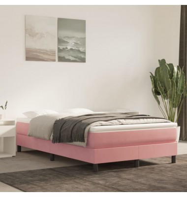  Spyruoklinis čiužinys, rožinės spalvos, 120x200x20 cm, aksomas - Čiužiniai - 1