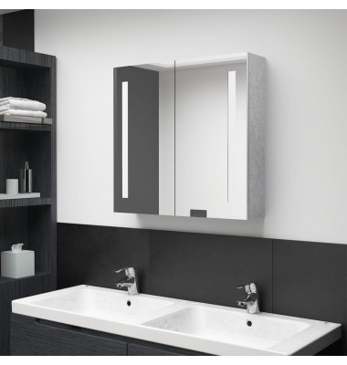  Veidrodinė vonios spintelė su LED apšvietimu, pilka, 62x14x60cm - Vonios spintelės, veidrodžiai - 1