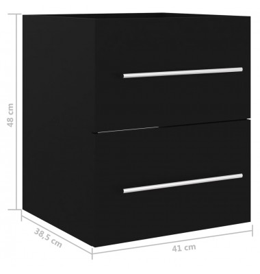 Spintelė praustuvui, juodos spalvos, 41x38,5x48cm, MDP - Vonios spintelės, veidrodžiai - 7