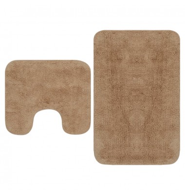  Vonios kilimėlių rinkinys, 2d., audinys, smėlio spalvos - Vonios kilimėliai - 1