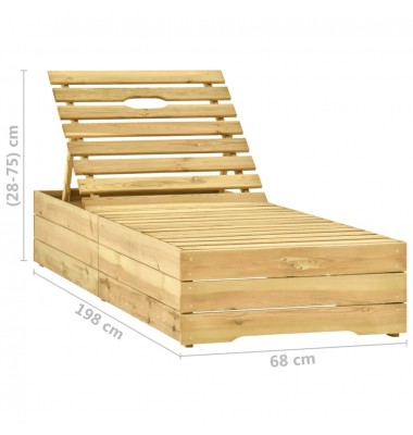  Saulės gultas, žaliai impregnuota pušies mediena - Gultai, šezlongai - 8
