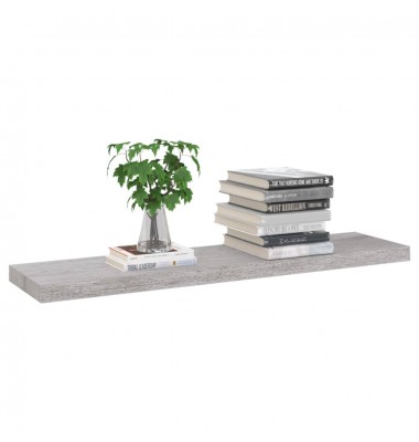  Pakabinamos lentynos, 2vnt., betono pilkos, 90x23,5x3,8cm, MDF - Pakabinamos lentynos, spintelės - 3