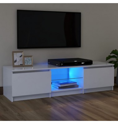  TV spintelė su LED apšvietimu, baltos spalvos, 120x30x35,5cm - TV spintelės - 1