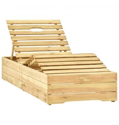  Saulės gultas su staliuku, žaliai impregnuota pušies mediena - Gultai, šezlongai - 4