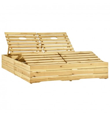  Dvivietis saulės gultas, žaliai impregnuota pušies mediena - Gultai, šezlongai - 1