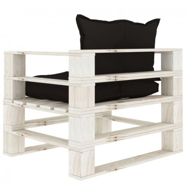  Sodo sofa iš palečių su juodos spalvos pagalvėmis, mediena - Lauko sofos, lovos - 4