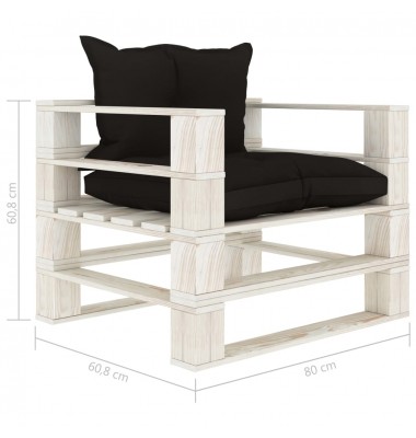  Sodo sofa iš palečių su juodos spalvos pagalvėmis, mediena - Lauko sofos, lovos - 6