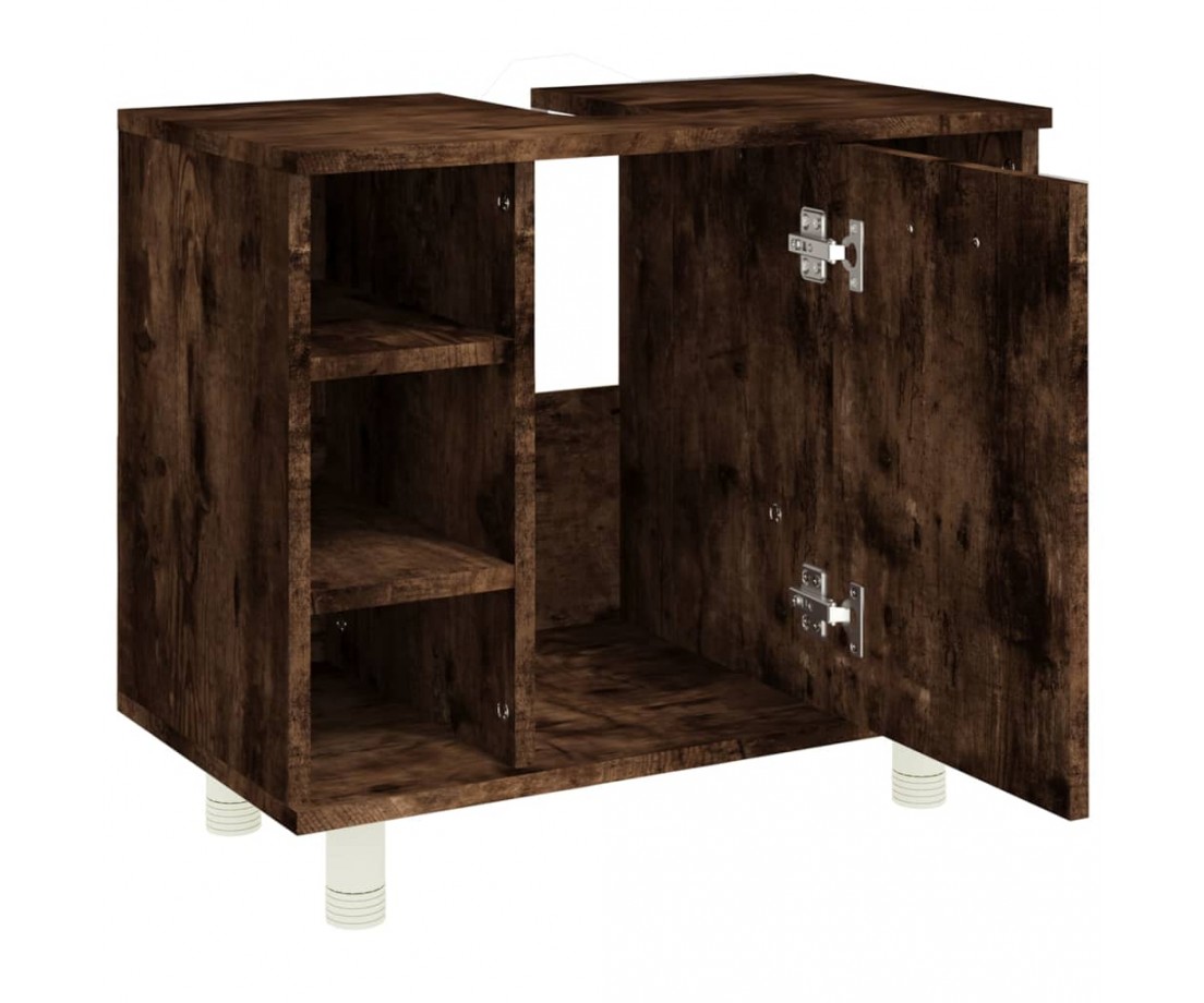  Vonios spintelė, dūminio ąžuolo, 60x32x53,5cm, apdirbta mediena - Vonios baldų komplektai - 7