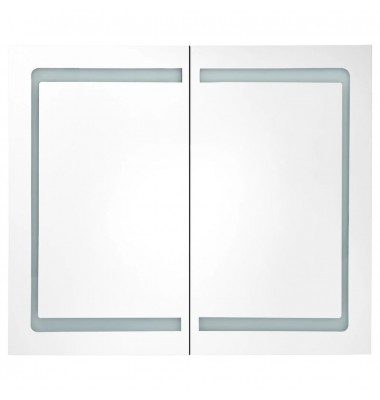  Veidrodinė vonios spintelė su LED, ąžuolo, 80x12x68cm - Vonios spintelės, veidrodžiai - 4