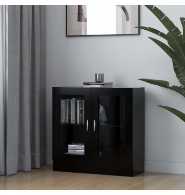  Vitrininė spintelė, juodos spalvos, 82,5x30,5x80cm, MDP - Pastatomos lentynos, spintelės - 1