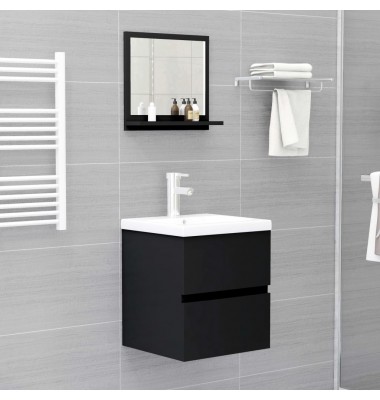  Vonios kambario veidrodis, juodos spalvos, 40x10,5x37cm, MDP - Vonios spintelės, veidrodžiai - 6