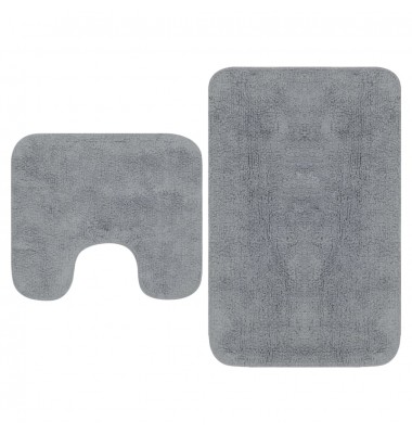  Vonios kilimėlių rinkinys, 2d., audinys, pilkas - Vonios kilimėliai - 1
