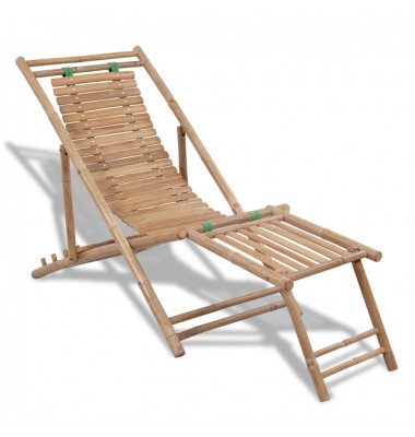  Lauko terasos krėslas su pakoju, bambukas - Gultai, šezlongai - 1