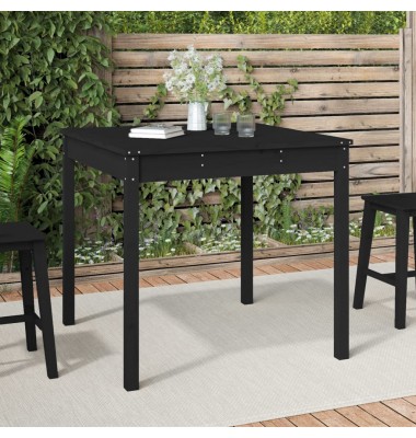  Sodo stalas, juodas, 82,5x82,5x76cm, pušies medienos masyvas - Lauko stalai, staliukai - 1
