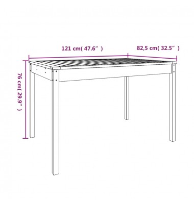  Sodo stalas, 121x82,5x76cm, duoglas eglės medienos masyvas - Lauko stalai, staliukai - 8