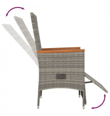  Sodo komplektas su pagalvėlėmis, 5 dalių, pilkas, poliratanas - Lauko kėdės - 6