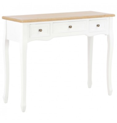  Kosmetinis konsolinis staliukas su 3 stalčiais, baltas - Žurnaliniai staliukai - 1