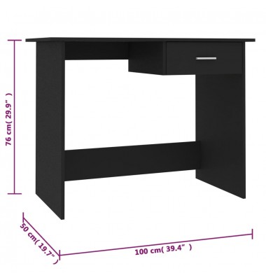  Rašomasis stalas, juodos spalvos, 100x50x76cm, MDP - Rašomieji stalai - 6