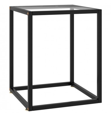  Kavos staliukas su grūdintu stiklu, juodas, 40x40x50cm - Kavos staliukai - 1