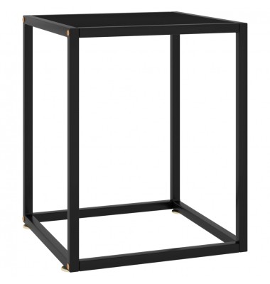  Kavos staliukas su juodu stiklu, juodas, 40x40x50cm - Kavos staliukai - 1