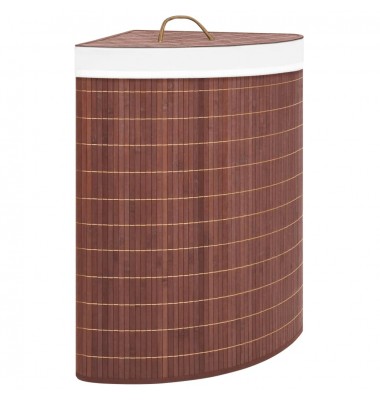  Kampinis skalbinių krepšys, rudos spalvos, bambukas, 60l - Skalbinių krepšiai - 1