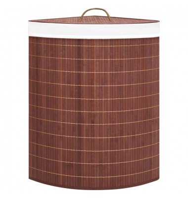  Kampinis skalbinių krepšys, rudos spalvos, bambukas, 60l - Skalbinių krepšiai - 3