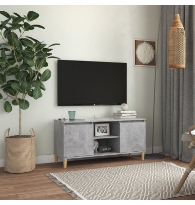  TV spintelė su medinėmis kojelėmis, betono pilka, 103,5x35x50cm - TV spintelės - 1