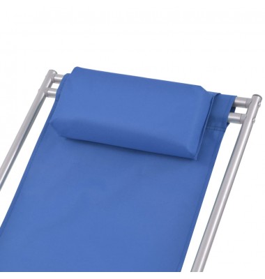 Atlošiami gultai, 2 vnt., plienas, mėlynos spalvos - Gultai, šezlongai - 4