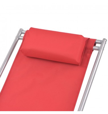 Atlošiami gultai, 2 vnt., plienas, raudonos spalvos - Gultai, šezlongai - 4
