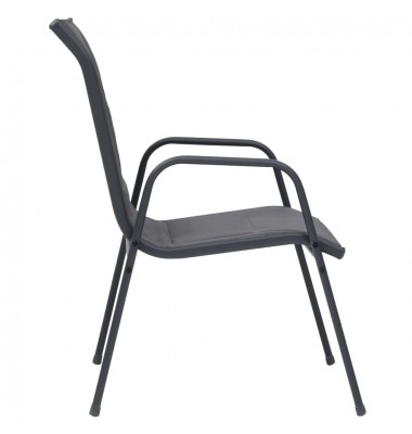  Sudedamos sodo kėdės, 4vnt., antracito, plienas ir tekstilenas - Lauko kėdės - 3