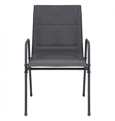  Sudedamos sodo kėdės, 4vnt., antracito, plienas ir tekstilenas - Lauko kėdės - 4