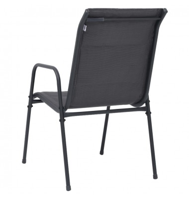  Sudedamos sodo kėdės, 4vnt., antracito, plienas ir tekstilenas - Lauko kėdės - 5